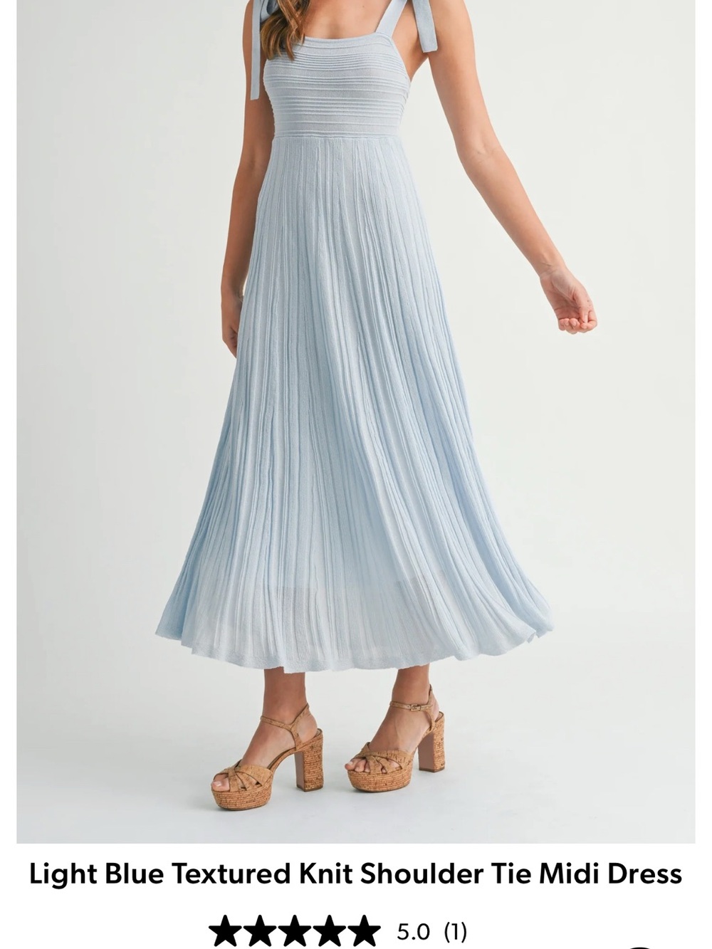 MARBLE White Bow-Shoulder Pleated Maxi Dress